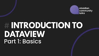 An Introduction to Dataview  Part 1 [upl. by Airpac]