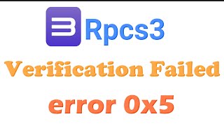 Rpcs3 Verification Failed error 0x5 [upl. by Erminie]