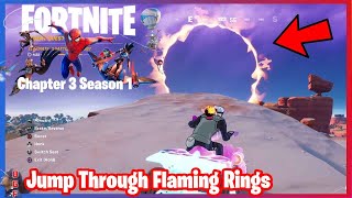 Jump Through Flaming Rings in a Vehicle in Fortnite Chpater 3 Season 1 Week 1 Season Quest [upl. by Assilanna]