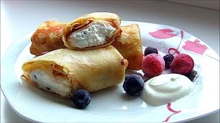 Блины на молоке с творогом Очень нежные и вкусные  Семейный рецепт   Налистники [upl. by Siurtemed137]