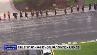 Tinley Park High School holds graduation parade [upl. by Reinald492]