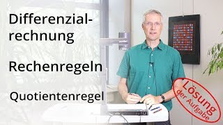 Differenzialrechnung  Quotientenregel  Lösung der Aufgabe [upl. by Aiset74]