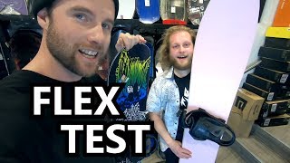 Flex Testing Snowboards  Softest to Stiffest [upl. by Laney]