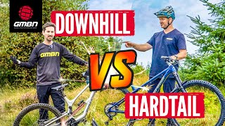 Can A Hardtail Be Faster Than A Downhill Bike [upl. by Edrock]