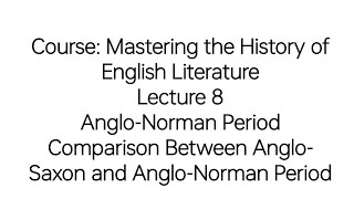 Class 8  Comparison between Anglo Saxon and Anglo Norman Period [upl. by Hsepid]