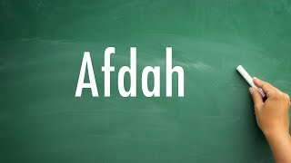 How to pronounce Afdah [upl. by Tova]