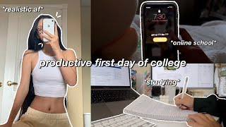 STUDY VLOG  7 AM productive first day of uni  studying note taking amp school supply shopping🍃 [upl. by Dew283]