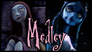 ♪ Sallys Song and Corpse Bride Medley ORIGINAL LYRICS by Trickywi [upl. by Gisser]