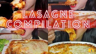 Lasagne Mukbang Compilation X 15 speed  ASMR BIG BITES  Satisfying Sounds  Relax [upl. by Darrelle]