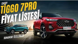 Chery TIGGO7 PRO güncel fiyat listesi donanım özellikler [upl. by Anderegg492]