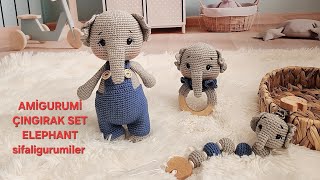 AMİGURUMİ FİL SET ELEPHANT SETS BÖLÜM 1 english subtitle [upl. by Adrea]