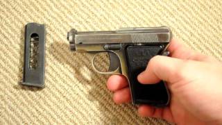 Basic fieldstrip of the Beretta 418 aka Bantam or Panther 25acp pocket pistol [upl. by Idnerb749]