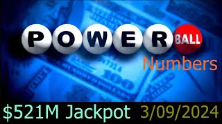 Powerball Winning Numbers 9 March 2024 Today Powerball Drawing Result Saturday Night 3092024 [upl. by Etteval]