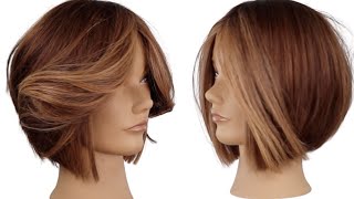 How To Cut A Layered Bob Haircut Tutorial [upl. by Jervis]