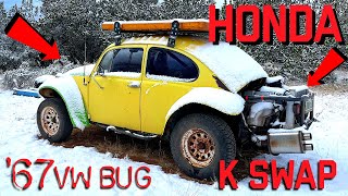 ‘67 VW K SWAPPED K Series VTEC Honda Baja Bug  BUILT TO ENJOY [upl. by Ahtera700]