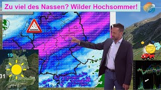 Luftmassengrenze mit viel Regen möglich bald wieder sonnigheiß Wettervorhersage 260702082024 [upl. by Moynahan]