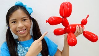 Wendy Pretend Play with New Pet Balloon Dog Toy Squeakee for Kids [upl. by Andrea786]