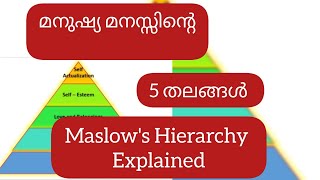 മനുഷ്യ ജീവിതത്തിൻ്റെ 5 തലങ്ങൾ  Maslows Hierarchy explained humanneeds physiology mind [upl. by Jojo140]