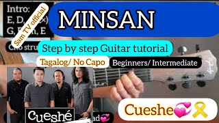 MINSAN CUESHE Guitar Lesson Tutorial 100�sy step by step💞💥 [upl. by Adnoyek]