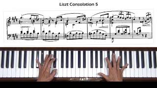 Liszt Consolation No 5 Piano Tutorial [upl. by Ettolrahc]