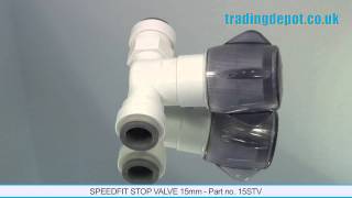 TRADING DEPOT Speedfit Stop valve 15mm Part no 15STV [upl. by Yemaj]