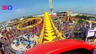 Millennium Roller Coaster 3D front seat onride HD POV Fantasy Island [upl. by Anaila]