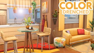 Yellow ColorDrenched Apartment  The Sims 4 Speed Build Apartment Renovation [upl. by Ennoval521]