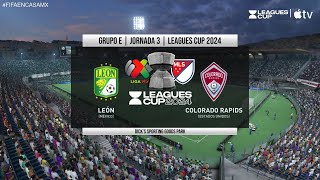 León vs Colorado Rapids  Grupo E Jornada 3  Leagues Cup 2024  FIFA22 [upl. by Basham]