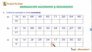 ASCENDENTE Y DESCENDENTE HASTA 100Matemáticas BASICASEjercicios Resueltos [upl. by Marchese]