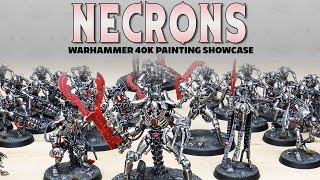 PAINTING SHOWCASE Warhammer 40k Necrons Army Custom Scheme Commission [upl. by Mindy]