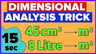 Dimensional Analysis  Easy Trick [upl. by Dekow]