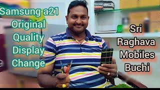 samsung a21 original quality display change best price best rate sri raghava mobiles [upl. by Notsud]