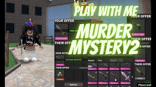 PART 2  Play with ME WINNER gets GODLY WEAPON MURDER MYSTERY 2 asmr handcam robloxasmr [upl. by Niroc]