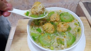 Meatballs with Misua and PatolaEasy Almondigas Recipe bolabolasoup [upl. by Meil]