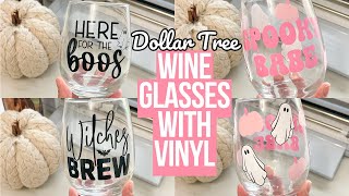 EASY DIY PERSONALIZED DOLLAR TREE WINE GLASSES WITH CRICUT  TIPS amp HACKS FOR BEGINNERS [upl. by Swanhildas]