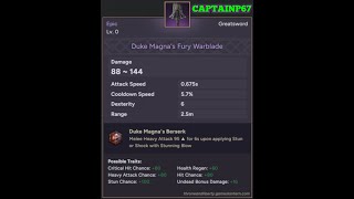 THRONE AND LIBERTY DUKE MAGNAS FURY WARBLADE EPIC ITEM OVERVIEW [upl. by Norek207]