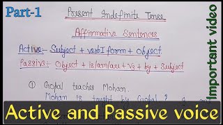 Active and Passive voice in english grammar  Present Indefinite TenseActive and Passive voice [upl. by Grobe143]