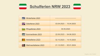 Schulferien NRW 2023 [upl. by Islaen]