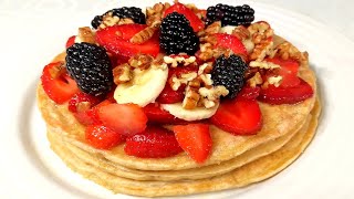 PANCAKES DE AVENA  DESAYUNO SALUDABLE  HOTCAKES  CocinablogOficial [upl. by Danialah787]