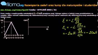 Zadania z fizyki  fpz109  Cewka  STYCZEĹ 2003  A1  Matura z fizyki [upl. by Roobbie915]