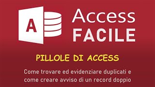 Access Facile  Come trovare ed evidenziare dei record duplicati Creare un avviso di record doppio [upl. by Toms]