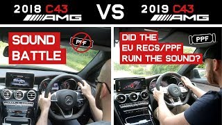 2019 C43 vs 2018 C43 AMG exhaust comparison [upl. by Rriocard]