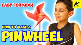 How to Make a PINWHEEL  Easy for Kids [upl. by Howland497]