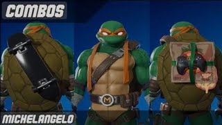 Fortnite with Michelangelo TMNT [upl. by Nemzzaj]