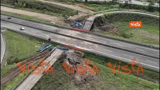 Crolla il Viadotto Ragusa sullautostrada A1 ripresa la circolazione dopo la demolizione [upl. by Seed]