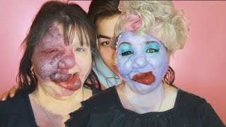 TURNING MY MOM INTO URSULA The Little Mermaid Make Up [upl. by Fitzpatrick]