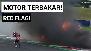 Mengerikan Dani Pedrosa Crash Motornya Sampai Kebakar di Tengah Sirkuit [upl. by Eiramacissej]