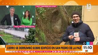 Cerro se derrumbó sobre edificio en San Pedro de la Paz  Tu Día  Canal 13 [upl. by Eyssej581]