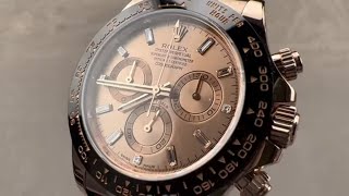 Rolex Cosmograph Daytona Rose Gold Diamond Index 116515LN0021 Rolex Watch Reviews [upl. by Toblat920]