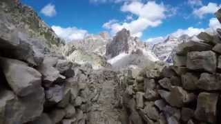 Galleria Felstunnel Tunnel Lagazuoi  Rifugio Lagazuoi Passo FalzaregoGopro Hero 4 4K [upl. by Dianthe702]